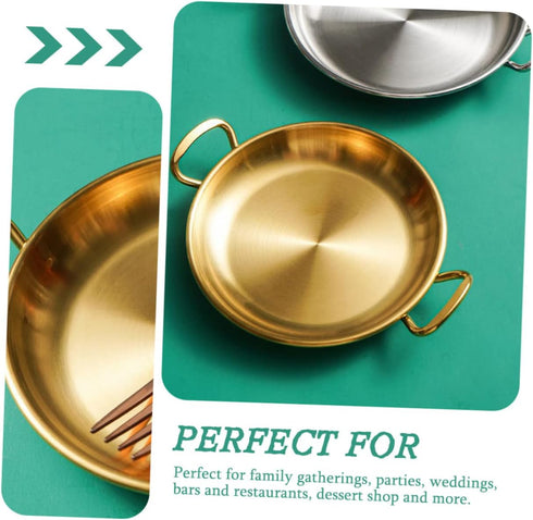 Amphora Stainless Steel Snack Plate for Housewarming, Fried Chicken Serving Tray, Camping Griddle