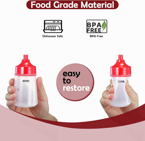 BBQ(1 13 oz.) Condiment Squeeze Bottles for Sauces Pancake Batter Plastic - Wide Mouth Kitchen Ketchup Mustard Squirt