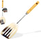 Alpine Cuisine Spatula with Wood Handle, 10-Inches Chrome Heat Resistant Kitchen Spatula for Cooking