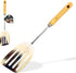 Alpine Cuisine Spatula with Wood Handle, 10-Inches Chrome Heat Resistant Kitchen Spatula for Cooking