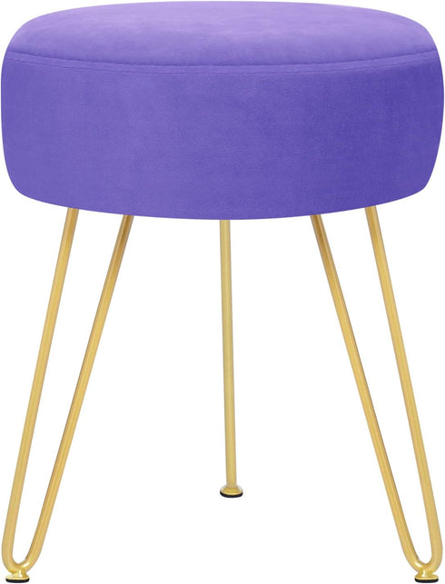 GERANT Multifunctional Vanity Stool - Velvet Footrest Stool-Upholstered Chair Stool -Ottoman Round