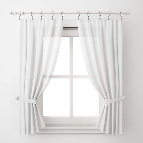 Lansian 20pcs Rustproof Matte Stainless Steel Curtain Rings with Clips, 1.5 Inch Drapery Hangers for Window