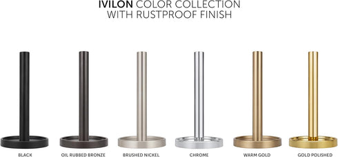 Countertop Ivilon Paper Towel Stand - Steady and Easy Tear - Fits All Paper Towel Rolls - Warm Gold