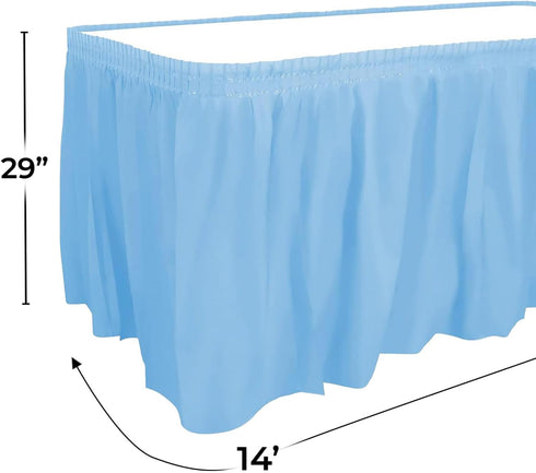 Party Dimensions Plastic Table Skirt, Light Blue, 29-Inches by 14-Feet - 1 Pack