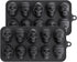 Webake Skull Chocolate Mold, 5 Different Shapes Silicone Skeleton Mold for Halloween Treats, Pack of 2