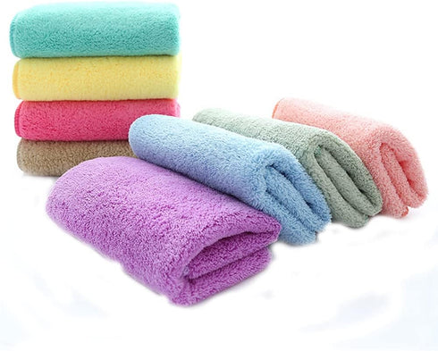 YANQINQIN 12-Pack (2) Cotton Gauze Face Towels,Multi-Color Soft Washcloth