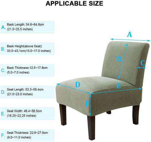 Armless 1 Pack) MIFXIN Accent Chair Cover Stretch Jacquard Accent Chair Slipcover for Slipper Chair Without Arms