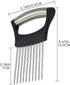 1PCS Stainless Steel Onion Holder Slicer, 2PCS Finger Guard for Vegetables, Tomato, Lemon, Meat