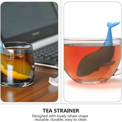 PRETYZOOM Silicone Tea Infuser Strainer - Whale Loose Leaf Tea Diffuser, Reusable Tea Holder
