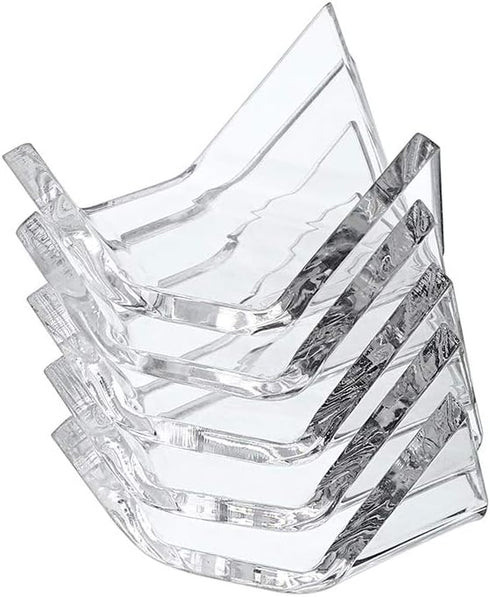 Hipiwe 5 Packs Acrylic Triangle Display Holder, Clear Plastic Easel Stands for Geodes, Rock, Mineral, Agate, Fossil,