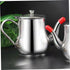 Ciieeo Large Stainless Steel Oil Pot - Cooking Grease Container with Filter Cup for Frying and Sauces