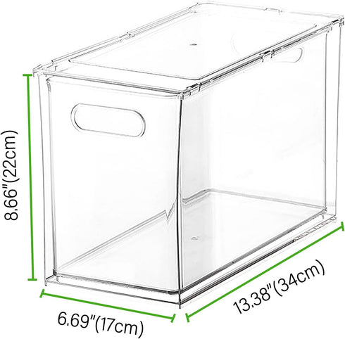 shopwithgreen Refrigerator Organizer Bins with Pull-out Drawer, Clear Fridge Drawer Organizer with Handle