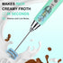 YUSWKO Baby Blue Handheld Milk Frother Wand, Rechargeable Electric Whisk with 3 Heads for Coffee, Latte, Hot Chocolate