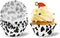 Cow Paper Patterned Cupcake Liners, 100Pcs Mini Muffin Baking Cups for Birthday and Farm Animal Parties