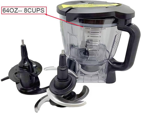 4 Blade Ninja Blender Blade Replacement Parts, Compatible with 64oz(8Cup)72oz(9Cup) Food Processor Bowl, Auto iQ