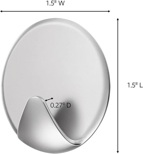Command AD85SL-6NA Repositionable Silver Circle Hooks, 6 Hardware for Home Organization