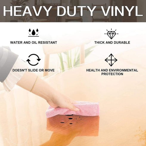 12 Inch 1.5mm Frosted Round Table Cover Protector, Thick Plastic Desk Protector Mat, Round Waterproof PVC Desk Cover