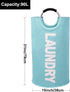 Mziart 90L Large Collapsible Laundry Hamper - Heavy Duty Durable Thicken Foldable Clothes Storage Bag (Blue)