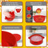 SOL Heat-Resistant Cooking Utensil Set, Microwave Silicone Popcorn Maker with Lid, BPA Free, Collapsible Bowl (Red)