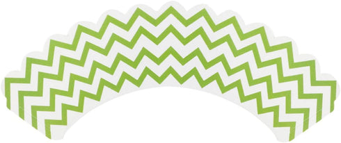 AllyDrew Standard Size Chevron Cupcake Wrappers, Set of 20, Green