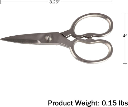 Heavy Duty Kitchen Scissors - Multipurpose Forged Stainless Steel Shears for Meat, Chicken, Fish, 8.25 Inch