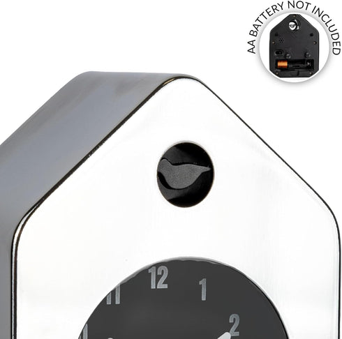 Fisura 3.8 2.9 1.8 in.1 Travel Alarm Clock Chrome. Silent Analog Clock with Non-Ticking Mechanism, Small Original