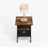 Furinno Modern Side Table, Square Top End Table with Storage Bin, Night Stand, Bedside Table with Storage Shelf