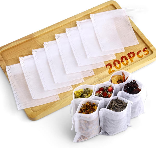 POSTANTIN 200Pcs Disposable Tea Bags for Loose Leaf Tea, Empty Tea Filter Bags