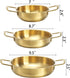 Okllen Set of 3 Korean Ramen Noodle Pot with Handles, Stainless Steel Everyday Pan, Golden Korean Cooking Pot for Soup, Noodle, Pasta, Home and Outdoor, Dishwasher Safe, Size 7", 8.7", 9.5"