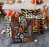 ArtSocket Set of 4 Throw Pillow Covers - Orange Tribal Kuba Inspired, Earth Colors Geometric Ethnic 18x18 Inches
