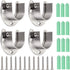 OwnMy 4 Packs Closet Rod End Supports 1-1/2" Diameter, U Shaped Stainless Steel Closet Pole Sockets Flange Rod Holder