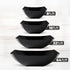 Posh Setting Square Plastic Serving Bowls, Large Heavy Duty Disposable Bowls for Salad, Snack, Buffet, 4 Pack (Black)