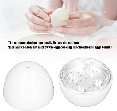 Microwave Egg Cooker, 4 Cavities for Hard Boiled Eggs with Lid, Microwavable Egg Poacher Kitchen Tool