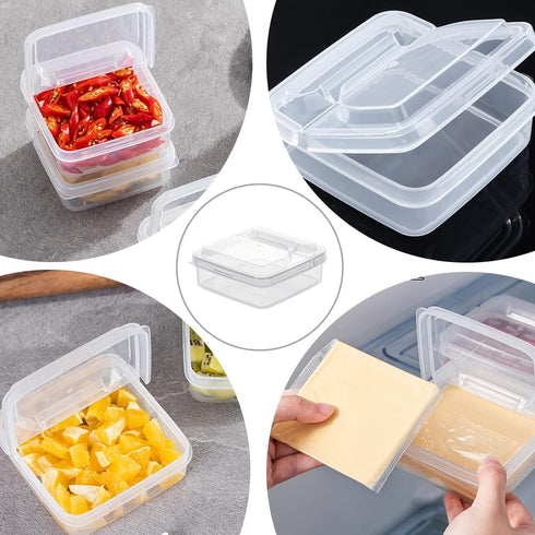 Cheese Storage for Fridge, 2 Pcs Airtight Utensil Holder, Deli Meat Saver Butter Boxes, Meal Prep Container for Kitchen