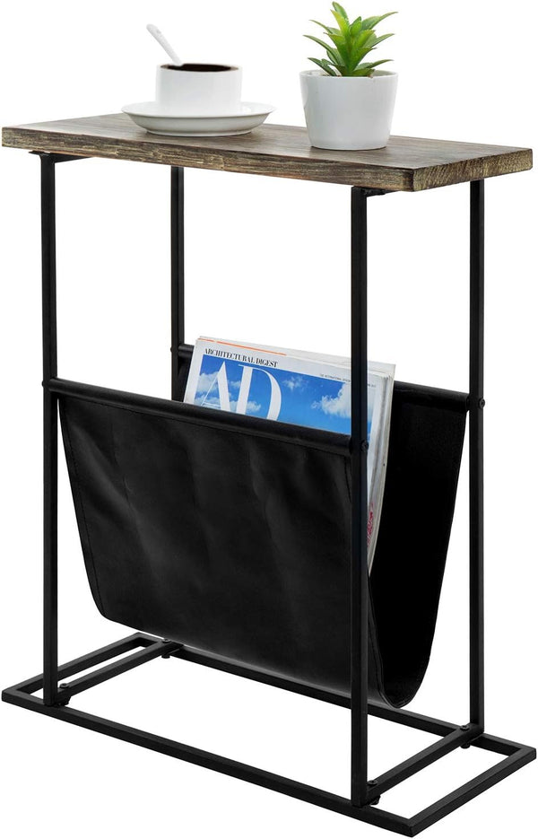 MyGift Narrow Side Table for Small Spaces, 21 Inch Tall Slim End