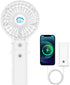 HandFan 5200mAh Portable Handheld Fan, Foldable, Battery Operated, 3 Speeds, 5-20H Working Time, White