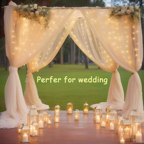 300Led 10x10ft Honche Fairy Curtain String Lights with Remote Window Lights for Bedroom Wedding Party Festive Season