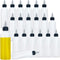 20 Pcs 4 Oz Plastic Squeeze Condiment Bottles with Twist-on Cap Lids, Squirt Sauce Bottles for Ketchup, Mustard, Olive