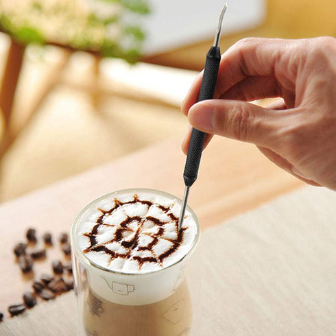 Coffee Latte Art Pen, Stainless Steel Spice Cappuccino Pull Needle Decorating Tool Fancy Stitch Barista Precision Carving Needles DIY Kitchen Gadget Espresso Machine Supply Home Cafe Brewing Settings