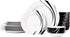 Amazon Basics 18-Piece Complete Kitchen Dinnerware Set, Microwave and Dishwasher Safe, Plates,