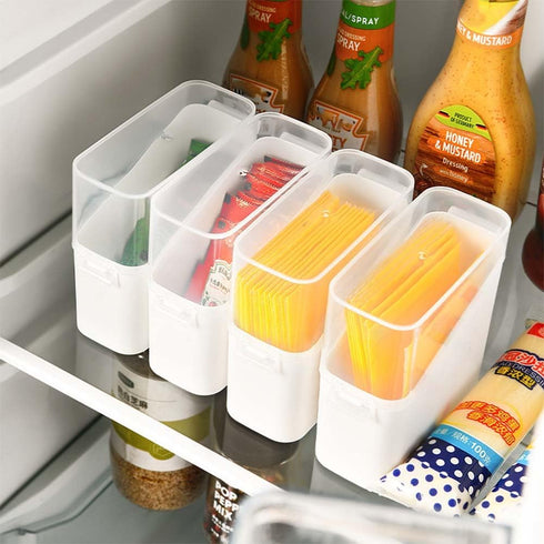 Cheese Storage Box for Fridge, 2/4 PCS Sliced Cheese Container with Flip Lid, Plastic Cheese Keeper Holder