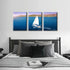 TUMOVO Aerial View of Sailboat in Sea | Modern Wall Art Seascape Canvas for Living Room, Bedroom Decor