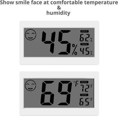 Digital Thermometer Indoor Hygrometer Room Temperature Monitor, Humidity Gauge with Big Screen, Stand, Wall Hanging