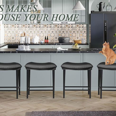 Set 2 Counter Bar Stool Cover Rectangle of Waterproof PU Height Bar stools Slipcovers Saddle Stool Slipcover Bench Seat