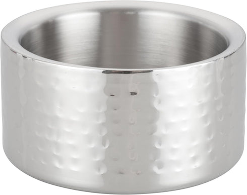 Winco Double Wall Wine Coaster, Satin Finish, Hammered, 5" Diameter, Silver
