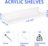 4 Pack 12 Inch 4 Pack) Acrylic Floating Shelves, Glossy White Scalloped Edge Wall Mounted Floating Shelves, Invisible