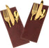 Leather Cutlery Sleeve Utensil Holders, 2 Pcs (Red brown/Wine red) for Knife and Fork Silverware, Mother's Day Decor