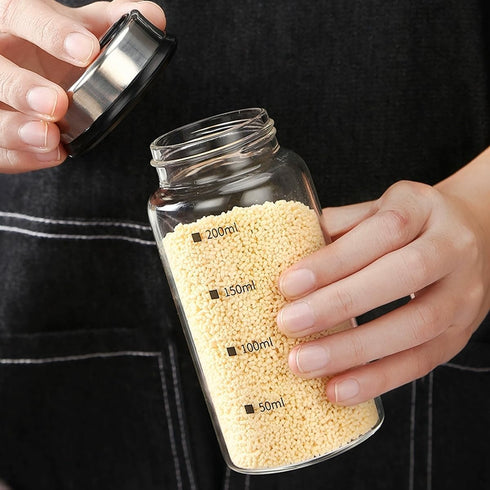 7 oz Salt Pepper Shakers, Adjustable Outlet Holes, Clear Glass Spice Bottles for Kitchen Decor and Home Accessories