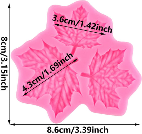 Maple Leaves Fondant Molds Tree Leaf Silicone Mold Leaf Candy Mold For Cake Decorating Cupcake Topper Chocolate Candy Gum Paste Polymer Clay