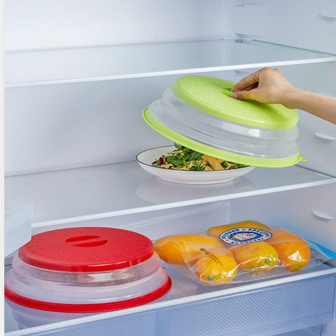 Collapsible Microwave Splatter Cover for Food with Silicone Mats, 10.5 Inch, Dishwasher-safe, BPA-Free Microwave Plate